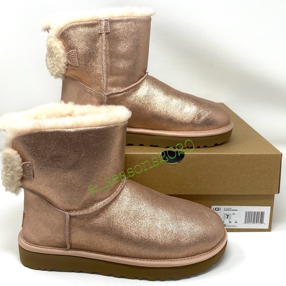 UGG Women’s Boots Arielle Sparkle Boot Fur Bronze - Picture 6 of 11